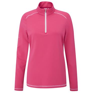 Ping Ladies Sonya ¼ Zip Midlayer Zip Top Pink Blossom