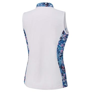 Ping Ladies Bardot Sleeveless Polo Shirt White - Laguna Multi