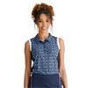Ping Ladies Colleen Sleeveless Printed Polo Shirt Paradise Garden - Navy