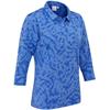 Ping Ladies Lunette 3/4 Sleeve Jacquard Polo Shirt Cornflower Blue