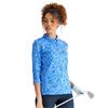 Ping Ladies Lunette 3/4 Sleeve Jacquard Polo Shirt Cornflower Blue
