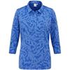 Ping Ladies Lunette 3/4 Sleeve Jacquard Polo Shirt Cornflower Blue