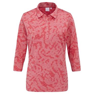 Ping Ladies Lunette 3/4 Sleeve Jacquard Polo Shirt Sweet Pea