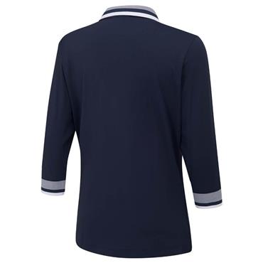 Ping Ladies Lindsey 3/4 Sleeve Polo Shirt Navy - White