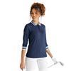 Ping Ladies Lindsey 3/4 Sleeve Polo Shirt Navy - White