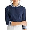 Ping Ladies Lindsey 3/4 Sleeve Polo Shirt Navy - White