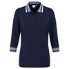 Ping Ladies Lindsey 3/4 Sleeve Polo Shirt Navy - White