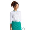 Ping Ladies Lindsey 3/4 Sleeve Polo Shirt White - Bright Aqua