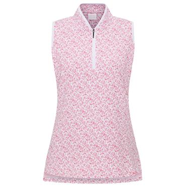 Ping Ladies Penola Sleeveless Polo Shirt Fuchsia Foliage