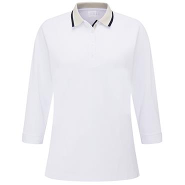 Ping Ladies Alicia Long Sleeve Polo Shirt White Pebble