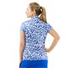 Pure Golf Ladies Rise Cap Sleeve Polo Shirt Leopard Lake