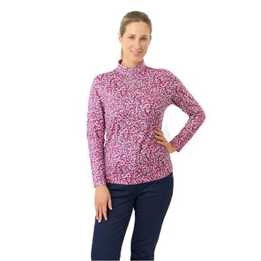 Pure Golf Ladies Arusha Long Sleeve Midlayer Top Plum Ripple