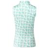 Pure Golf Ladies Amity Sleeveless Polo Shirt Floating Palms White