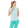 Pure Golf Ladies Amity Sleeveless Polo Shirt Floating Palms White
