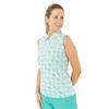 Pure Golf Ladies Amity Sleeveless Polo Shirt Floating Palms White