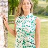 Pure Golf Ladies Amity Sleeveless Polo Shirt Wild Peony Emerald