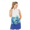 Pure Golf Ladies Carly Sleeveless Polo Shirt Floating Palms Yale