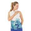 Pure Golf Ladies Carly Sleeveless Polo Shirt Floating Palms Yale