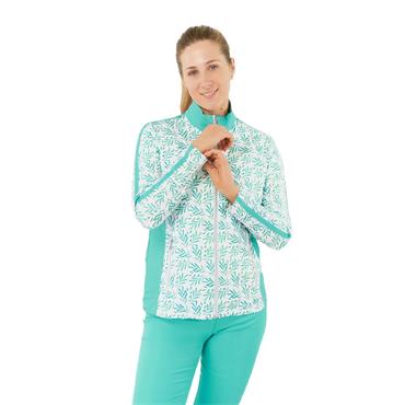 Pure Golf Ladies Gella Mid Layer Jacket Floating Palms White