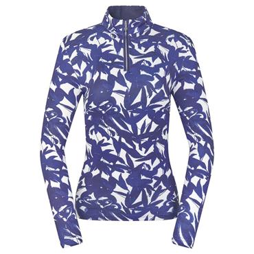 Pure Golf Ladies Serenity Long Sleeve ¼ Zip Top Wild Peony Navy