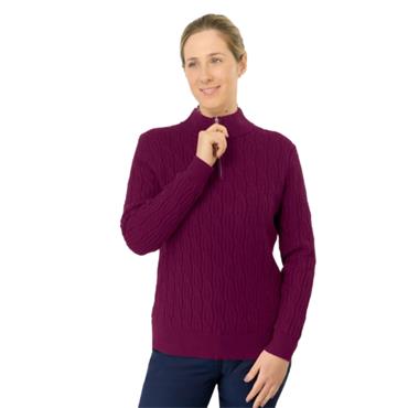Pure Golf Ladies Sorrell Lined Sweater Morello Cherry