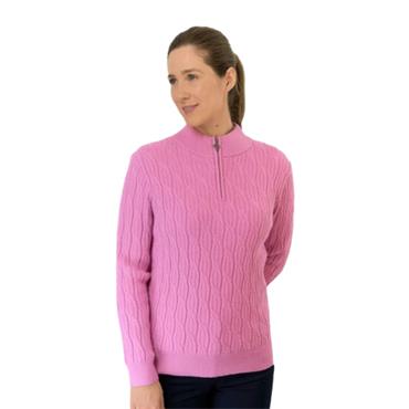 Pure Golf Ladies Sorrell Lined Sweater Pop Pink