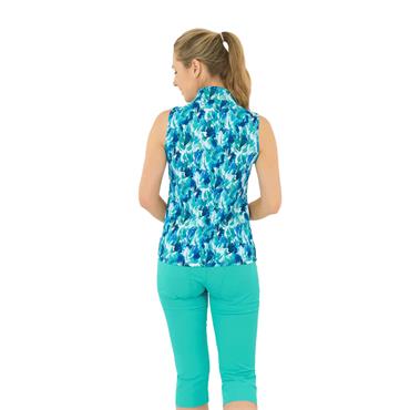 Pure Golf Ladies Ellen Sleeveless Polo Shirt Waterlily