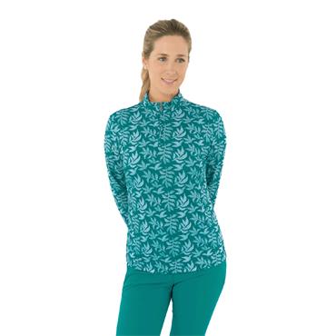 Pure Golf Ladies Long Sleeve Serenity ¼ Zip Top Teal