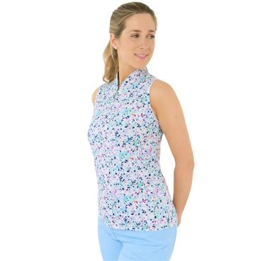 Pure Golf Ladies Ellen 2 Sleeveless Polo Shirt Mirrored