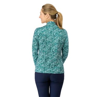 Pure Golf Ladies Arusha Long Sleeve Midlayer Teal Crosshatch