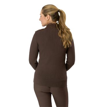 Pure Golf Ladies Ellisa Faux Fur Cardigan Cocoa Powder