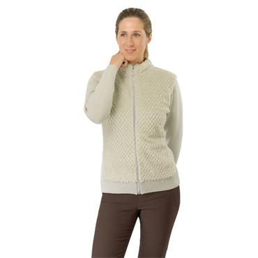 Pure Golf Ladies Ellisa Faux Fur Cardigan Oyster