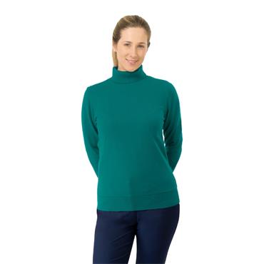 Pure Golf Ladies Sarah Roll Neck Jumper with Faux Fur Lining Deep Teal