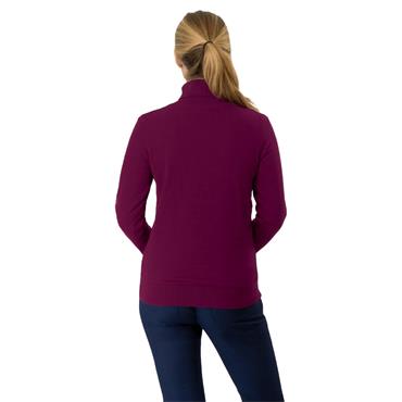 Pure Golf Ladies Sarah Roll Neck Jumper with Faux Fur Lining Morello Cherry