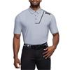 PXG Gents Comfort Fit Bonded Stripe Polo Shirt Light Grey