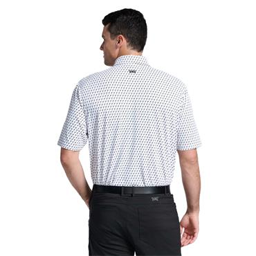 PXG Gents Comfort Fit Tour Pin Flag Polo Shirt White
