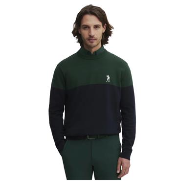 Seve Gents Heritage Block Sweater Deep Green - Navy