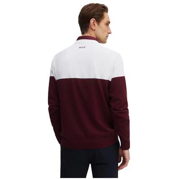 Seve Gents Heritage Block Sweater White - Burgundy