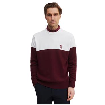 Seve Gents Heritage Block Sweater White - Burgundy
