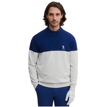 Seve Gents Icon Block Sweater Ash Grey - Ink Blue
