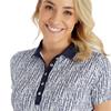 Green Lamb Ladies Melanie Printed Polo Shirt Waterfall Print