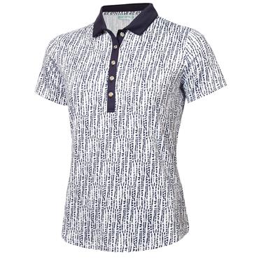 Green Lamb Ladies Melanie Printed Polo Shirt Waterfall Print