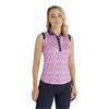 Green Lamb Ladies Marie Printed Sleeveless Polo Shirt Sepa Print