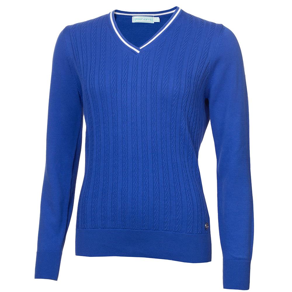 Pull Laura Scott Femme - Col V, Manches Longues, Câbles - Taille 1X, Vert, Neuf Avec étiquettes
