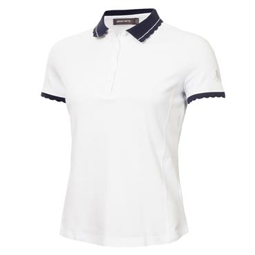 Green Lamb Ladies Oakley Club Polo Shirt White - Navy