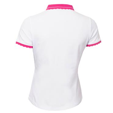 Green Lamb Ladies Oakley Club Polo Shirt White - Raspberry
