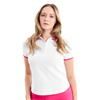 Green Lamb Ladies Oakley Club Polo Shirt White - Raspberry