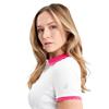 Green Lamb Ladies Oakley Club Polo Shirt White - Raspberry