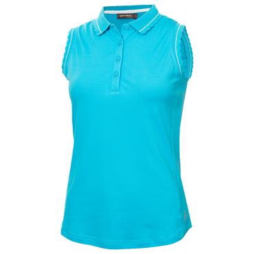 Green Lamb Ladies Octavia Sleeveless Club Polo Shirt Peacock Blue
