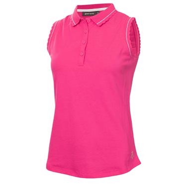 Green Lamb Ladies Octavia Sleeveless Club Polo Shirt Raspberry - Pink